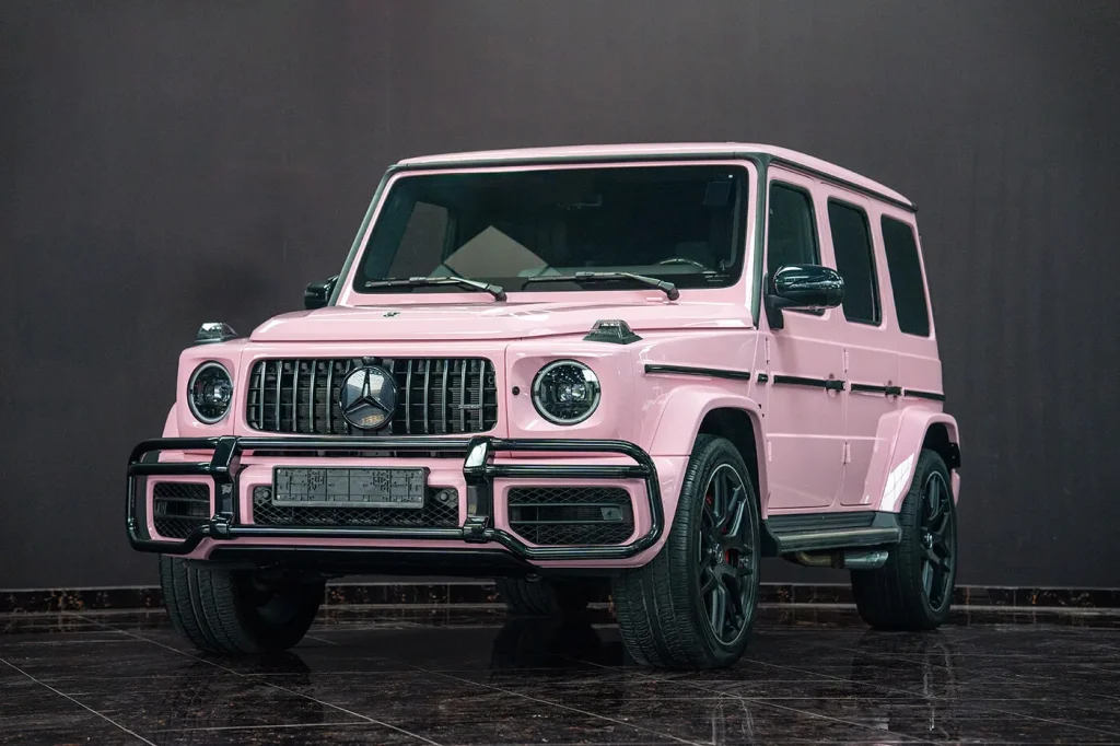 فيلم حماية الطلاء في دبي مرسيدس g63 الوردي ppf مرسيدس G63