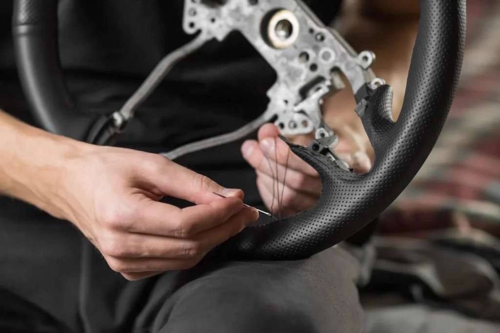 car leather steering wheel repair 4