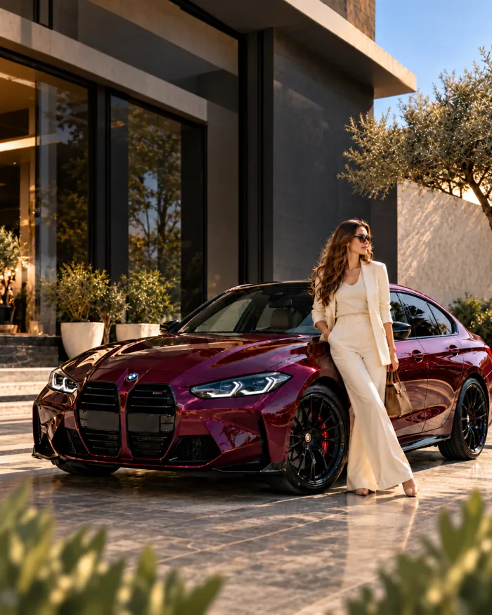 BMW M8 · burgundy