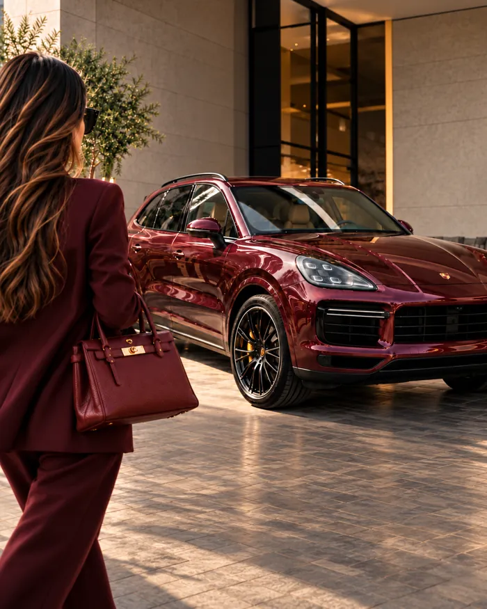 Porsche Cayenne · burgundy